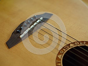 Closeup Classic and Folk Guitar. Beautiful Background.