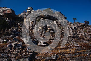 Closeup of cliff side in Tundavala gap Huila photo