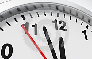 Closeup clock face. 3D Illustration