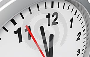 Closeup clock face. 3D Illustration