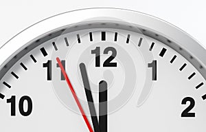 Closeup clock face. 3D Illustration