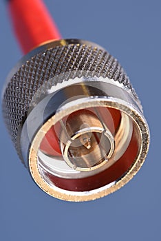 Closeup of coaxial connector