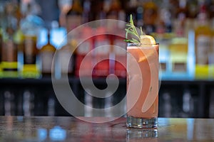 Closeup of  cocktail Mai Tai in a glass