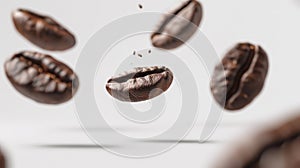 The closeup of coffee beans.AI generated image