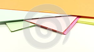 Closeup of colored sheets of paper