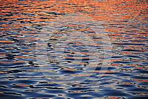 Closeup Colorful Abstract Sunrise Reflection On Danube River
