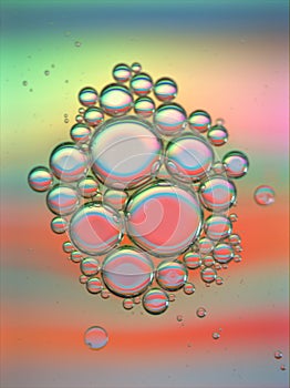 Closeup colorful bubbles oil ,abstract background for webdesign
