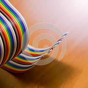 Closeup of Colorful Connecting Wire Strip in the Lab