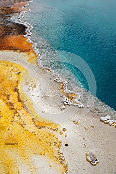 Detailní z barvitý na geotermální bazén 