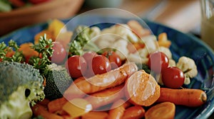 A closeup of a colorful plate showcases a variety of cooked vegetables representing the importance of a plantbased diet