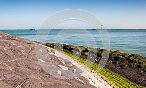 Closeup of a colorful seawall
