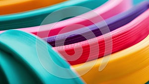 Closeup of a colorful set of resistance bands showcasing their varying resistance levels and compact design for easy use