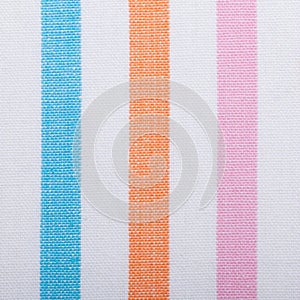 Closeup of colorful striped textile as background or texture