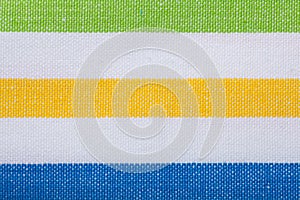 Closeup of colorful striped textile as background or texture