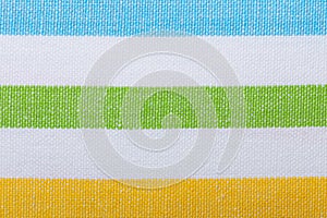 Closeup of colorful striped textile as background or texture