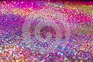 Closeup colourful glitters