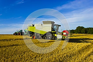 Closeup combine with caterpillar drive 1