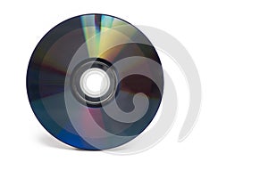 Closeup compact disc dvd cd white background