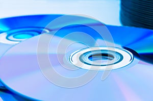 Closeup compact discs (CD/DVD)