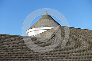 Closeup of a Conical, Cone or Turret Style Roof