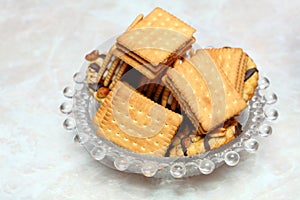 Closeup cookie biscuits on the table