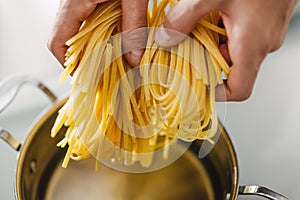 Closeup of cooking tasty pasta