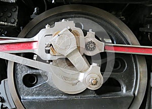 Closeup, coupling and connecting rods