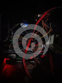 closeup of CPU or Central Processing Unit components photo