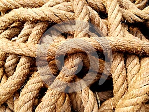 Closeup and crop Hemp rope background