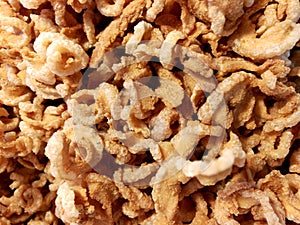 Closeup and crop pork snack background