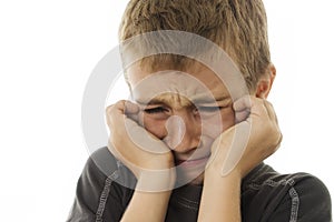 Closeup of a crying boy