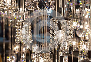 Closeup Crystal chandelier