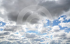 Closeup of cumulative clouds, mesmerizing cloudscape