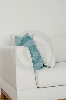 Closeup cushion pillow on a sofa in living room