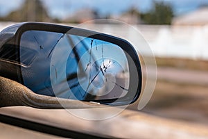 Damaged rear view mirror