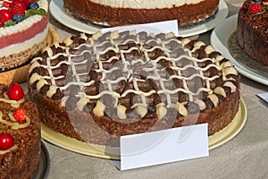 Closeup of dandelion tart at the farmers market stall