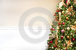 Half Christmas Tree Copy Space on Wall