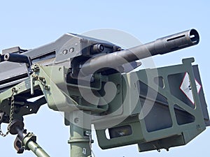 The closeup of defense gun