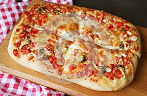 Delectable Freshly Baked Pizza Alla Pala photo
