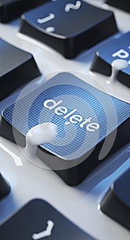 Closeup of Delete Keyboard Button Pressed