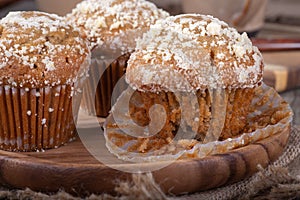 Closeup of Delicious Banana Nut Muffins