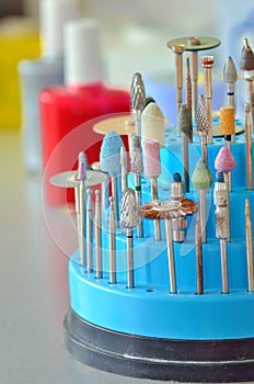 Closeup of dental technician's tools