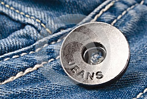 Closeup detail of a blue jeans