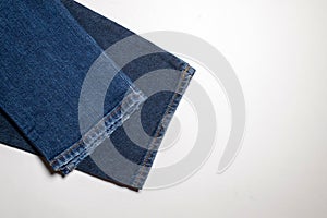 Closeup detail of blue jeans fabric texture background