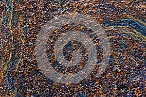 Closeup detail earth colours rusted corroded metal texture pattern background