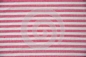 Closeup detail of red/white stripe texture background, illustration.