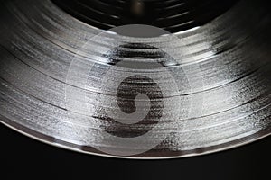 Closeup detail of a vinyl record