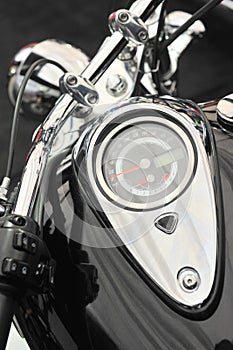 Chrome details of a motorcycle