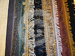 Closeup details of rustic design carpets