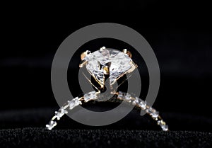 Closeup of diamond ring